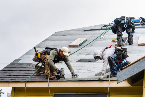 Professional Gutter Installation technician working in Quincy, CA
